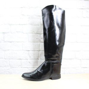 Women's Black Smooth Leather Over The Knee Riding Boots USA Made Size 10